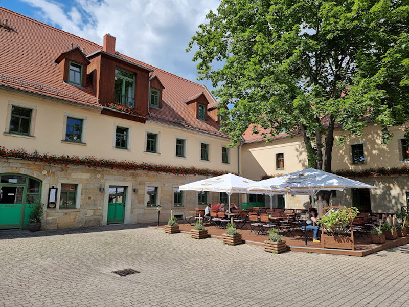 Innenhof Gästegarten Biergarten Dresden